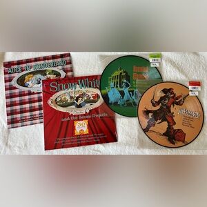 Disney Vinyl Records Lot - Alice in Wonderland, Snow White, Small World, Pirates